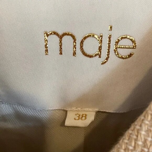 Maje cropped blazer tan women’s size 38 - Picture 12 of 12